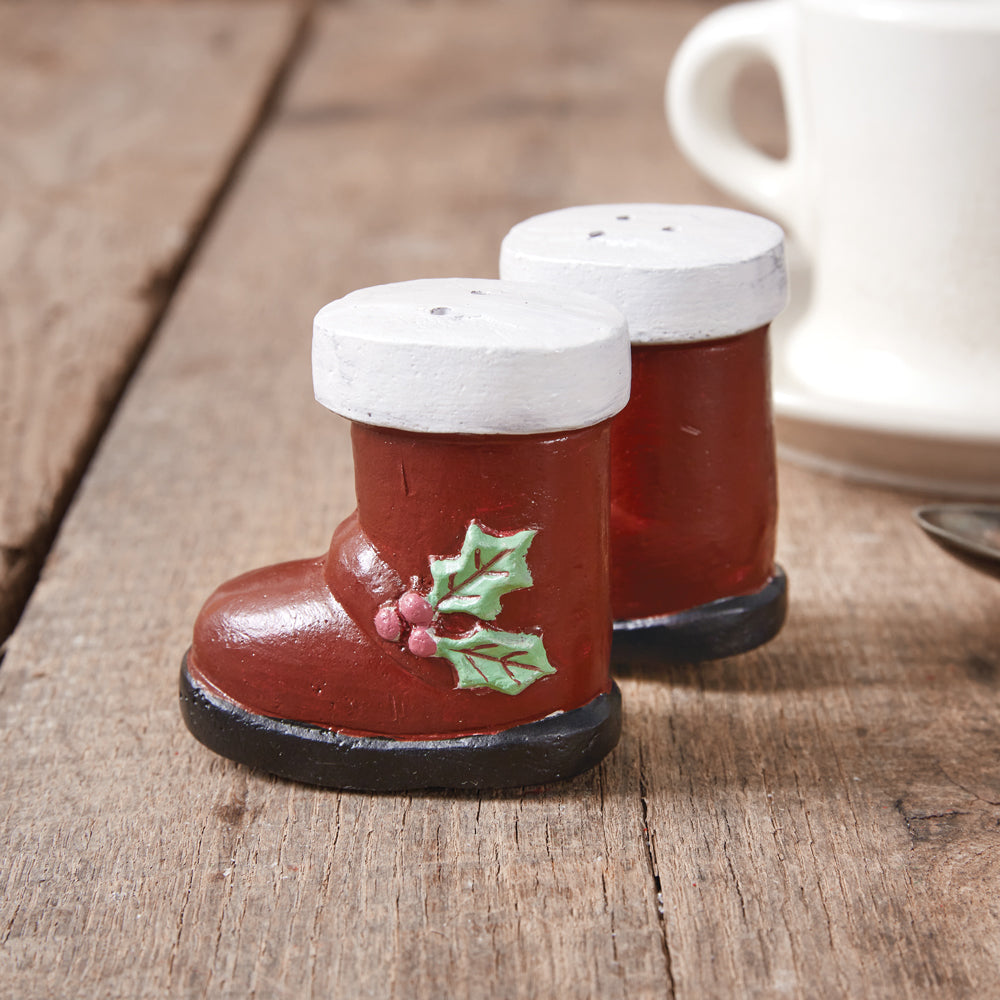 Vintage Christmas Santa Boots Salt & Pepper Set Ceramic