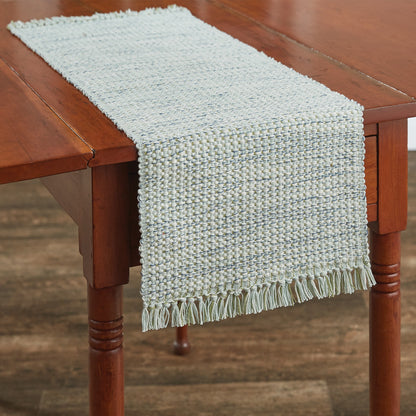 Basketweave Table Runner - Barely Blue