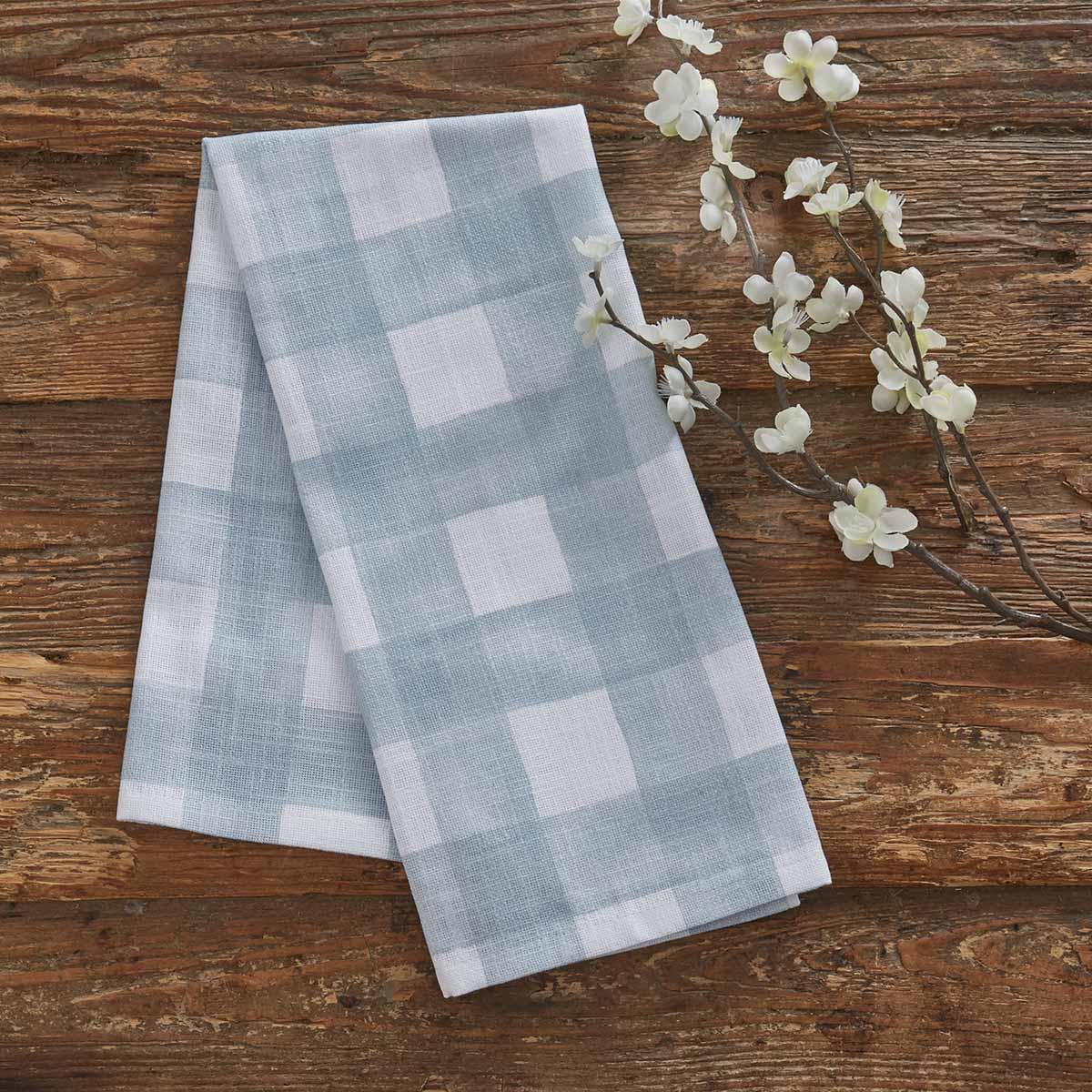 Buffalo Check Watercolor - Dishtowel - Blue Mist