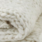 Chunky Ribbed Knit Throw - White