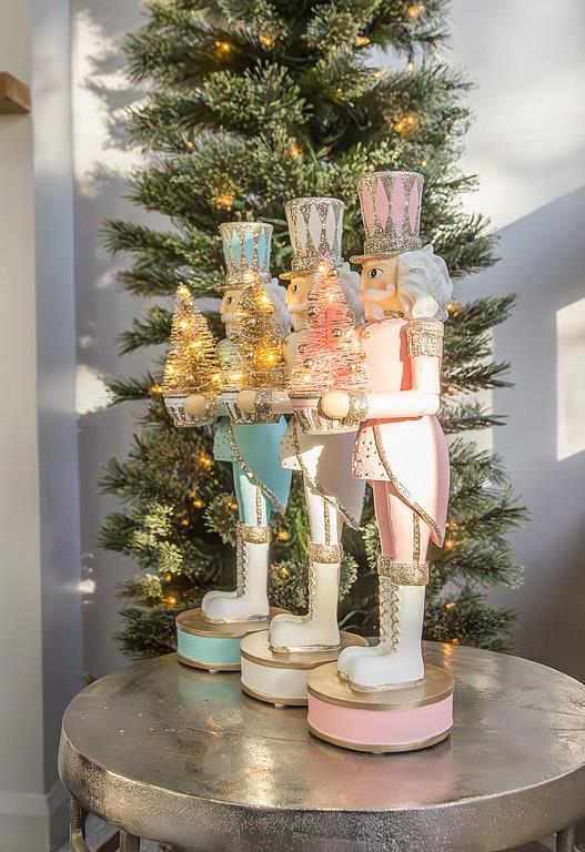 Nutcracker with LED Tree - Pink