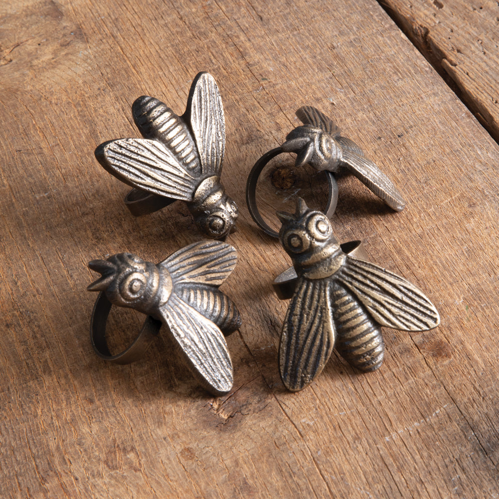 Set of Four Honeybee Napkin Rings