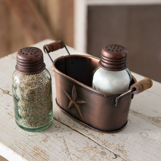 Western Star Salt and Pepper Caddy - Copper