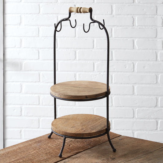 Two-Tiered Mug Rack Serving Stand