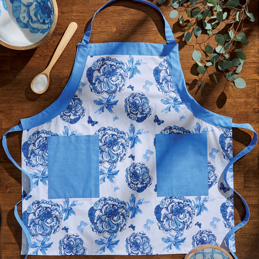 Florals and Flitters Apron - Blue