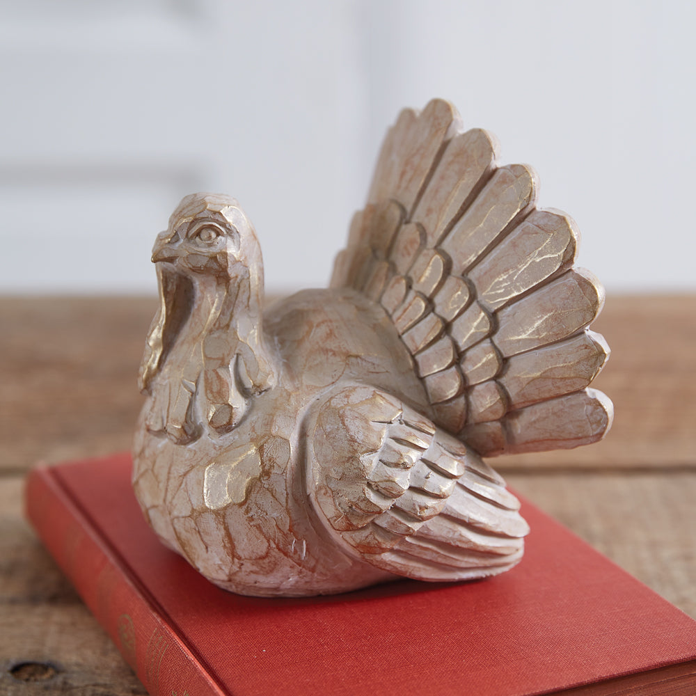 Chiseled Turkey Figurine