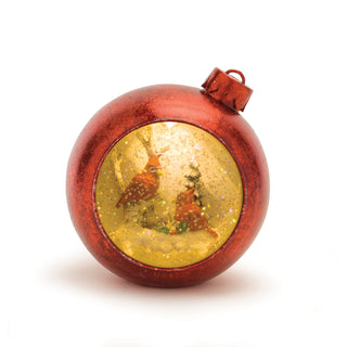 Lighted Musical Snow Globe - Cardinals Ornament