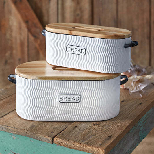 Set of Two Farmhouse Bread Boxes