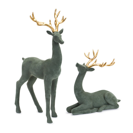 Flocked Deer (Set of 2)