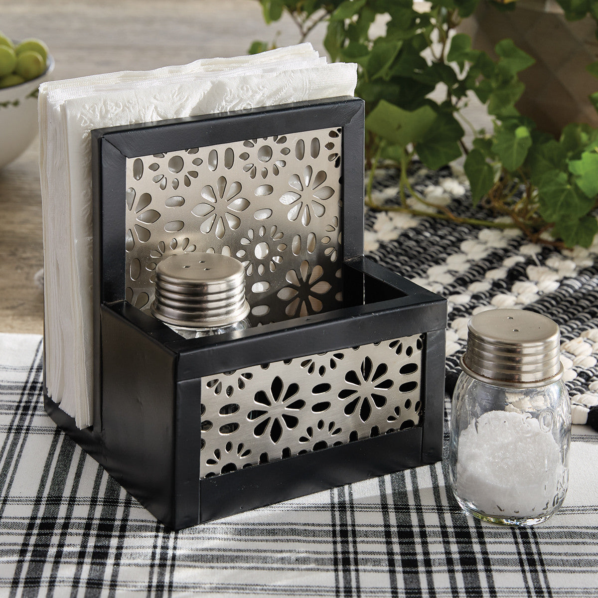 Petals Lunch Napkin Holder with Salt and Pepper