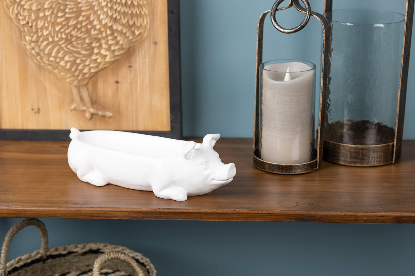 Pig Planter 13"L x 4"H Ceramic