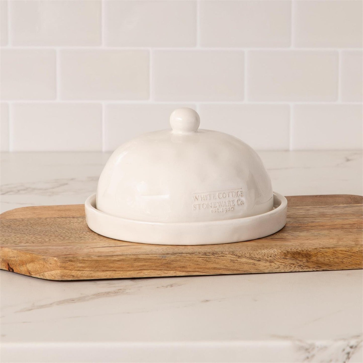 White Cottage Mini Butter Dish