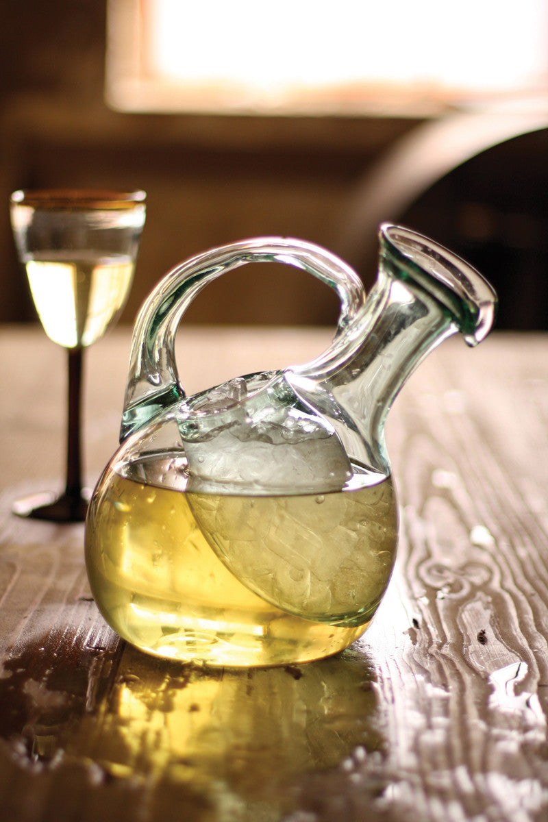 Tilted Decanter with Ice Pocket