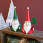 Set of 2 Painted Iron Santas Holding Tree and Sign