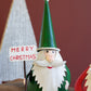 Set of 2 Painted Iron Santas Holding Tree and Sign