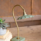 Antique Brass Goose Neck Table Lamp with Enamel Shade