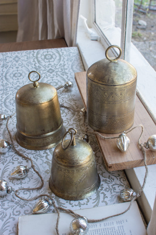 Set of 3 Antique Brass Finish Bells