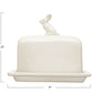 Stoneware Butter Dish w/ Rabbit Finial, White