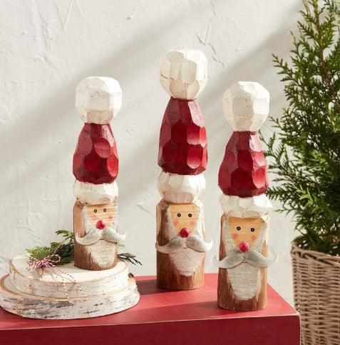 Wood Block Santa Sitter - Small