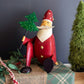 Painted Iron Santa Sitting with Tree