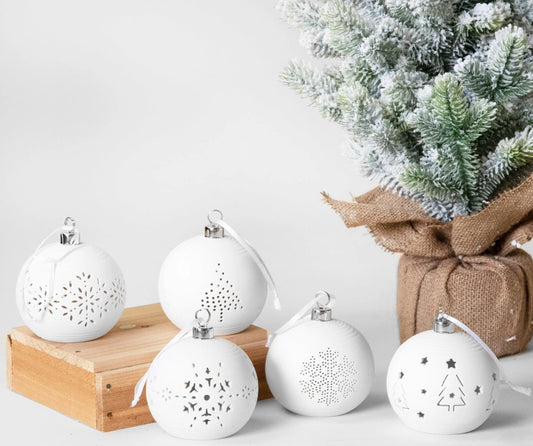 LED Ceramic Ornaments (Set of 5 )