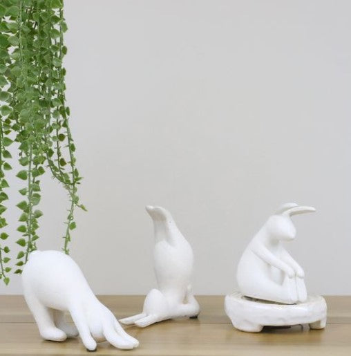 3 ASST. RESIN YOGA BUNNIES