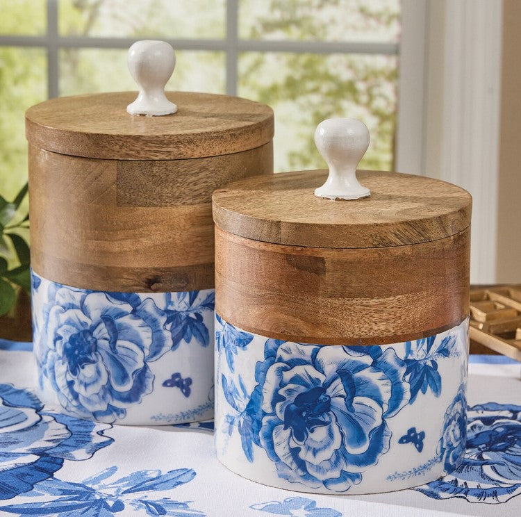 Flitter Canisters Set Of 2 - Blue