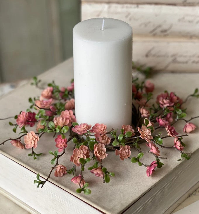 Quince Blooms Candle Ring | 9"