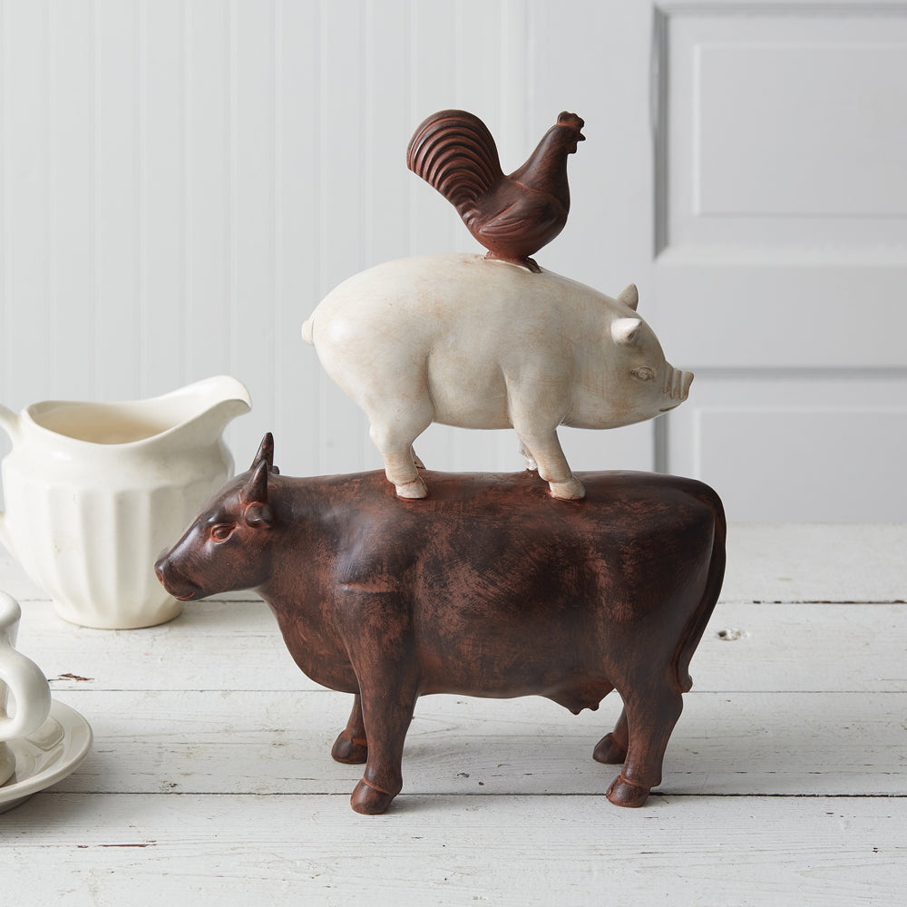 Stacked Animals Ranch Figurine - River Chic Designs